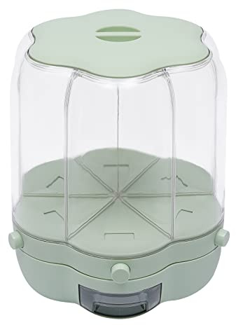 UHDUIG Dispensador de cereales 6 en 1, 8 kg, recipiente para alimentos, giratorio 360°, diseño visible para arroz, alimentos secos, cereales, frutos secos, granos de café (12,5 kg)