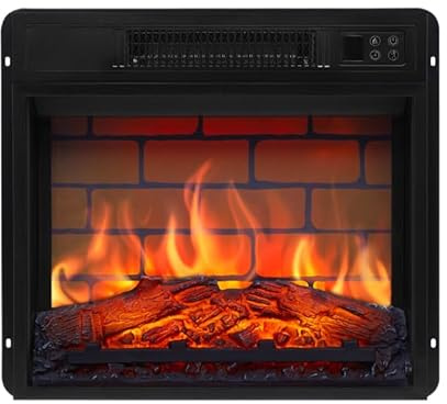 ArtiFlame AF18B Elektrischer Kamineinsatz, 13 cm Tiefe, LED-Flammeneffekt, Heizung bis 30 m², Fernbedienung, Schwarz