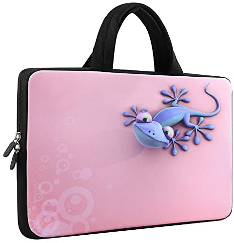 Mibbxea 11,6–12 tums laptopväska fodral, dator Chromebook Ultrabook-bärväska, neopren resväska, netbook-portfölj med handtag för Dell HP Lenovo ASUS Acer, Söt gecko, 11,6-12,2 Zoll
