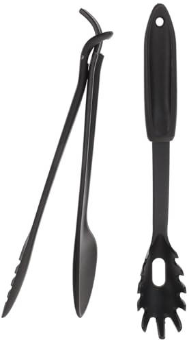 GARVALON Pinzas y Cuchara para Pasta Multiusos de Nylon Diseño Ergonómico y Resistente para Uso Diario Cocina Doméstica y Eventos Apto para Servir Espaguetis y Otros Fideos Fácilmente