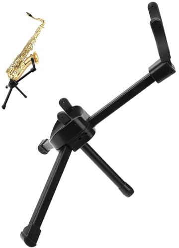 PAMINGONO Saxophonhalter Tenorsaxophon Ständer aus Metall mit Tasche Leicht Transportabel Robust und Schonend für Instrument Zubehör für Blasinstrumente Präsentation Aufbewahrung