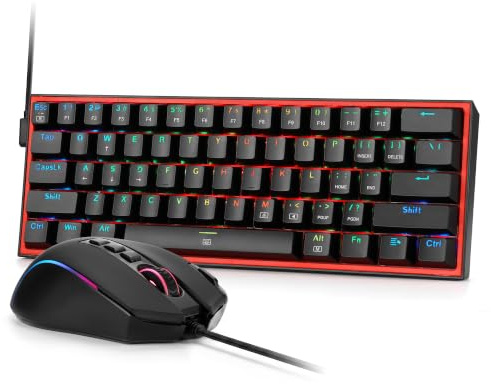Redragon CB201 Set Teclado K617 Ratón M612 Cable Negro