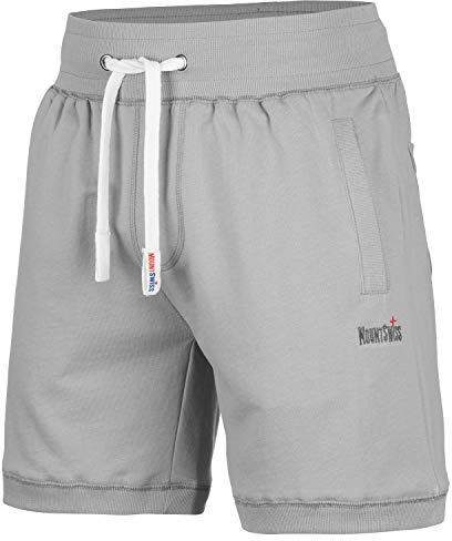 Mount Swiss Korta fritidsbyxor herr Luca I korta sweatbyxor herr med fickor och dragsko I korta byxor för hem och hobby I bekväma sportshorts herr i klassiska färger storlek S – 6XL, GRÅ, L