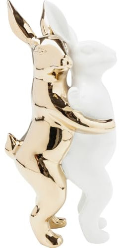Kare Design figura decorativa Hugging Rabbits, oro/bianco, 25cm, porcellana