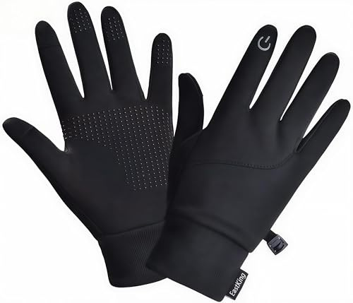 EastKing Thermal Touchscreen Gloves for Cold Weather, Windproof Water Resistant Lightweight Design, for Men Women Running Cycling Training Hiking Climbing (Black-S)