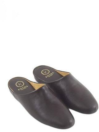 Kosma Menorca Zapatillas de Piel de Estar por casa (Marrón, Numeric_45)