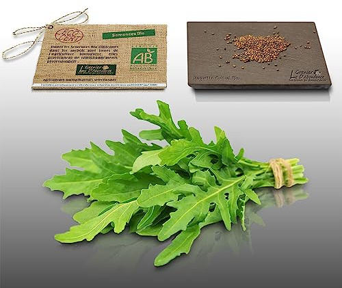 500 graines Bio à semer - Le Grenier d'Abondance - ROQUETTE - Certifié AB - Eruca Stiva