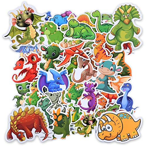 OSDUE Dinosaurier Sticker Set, 50 Stück Wasserdicht Vinyl Stickers, Anime Sticker Set, Cartoon Aufkleber für Auto Laptop Skateboard Fahrrad Moped Motorrad, Geeignet für Erwachsene Kinder