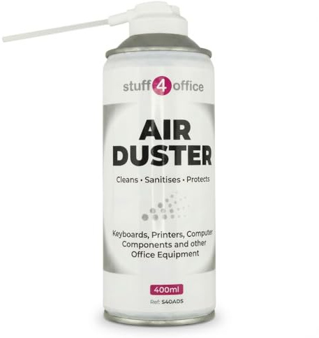 Stuff 4 Office | Air Duster 400ml | Compressed Air Spray Can Dust | Powerful & Cleaner for PC, Keyboard & Electronic Devices