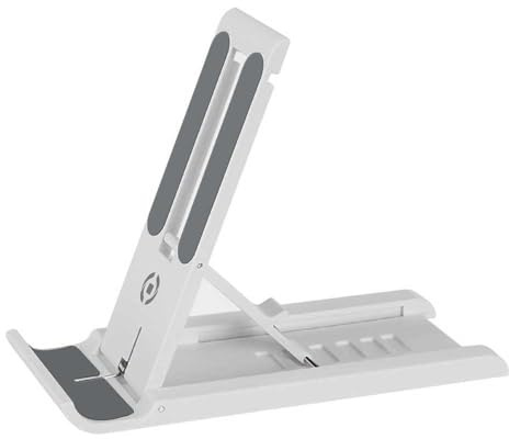 Celly, Desk Holder, Supporto Cellulare Fino a 7, Struttura Richiudibile, Porta Cellulare con Regolazione Inclinazione, Compatibilità Universale, Colore Bianco