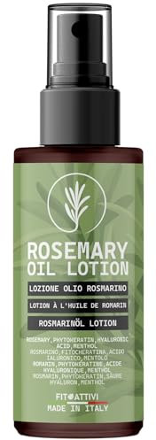 Lozione Rinforzante Capelli al Rosmarino 100 ml Azione Anticaduta, Olio al Rosmarino Per La Crescita Dei Capelli Sani e Forti, con Fitocheratina e Biotina - FITOATTIVI