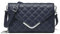 JANSBEN Damen Umhängetasche Klein Leder Gesteppte Tasche Mehrere Fächer Schultertasche Vegan Crossbody Bag Handytasche Reisepass Abendtasche Ausweistaschen mit Kreditkartenfächern(Blau)