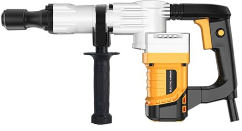 Makamsui 1200W Demolition Hammer, Heavy Duty Electric Demolition Jack Hammer, Electric Demo Chipping Hammer for Floor Tile Removal, Concrete Breaker Yellow