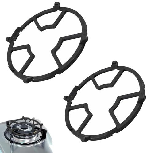 ERFGT 2 Stück Gusseisen Wok Ring, Halterung für Gaskochfelder, Wok Stützring Aus Gusseisen, gasherd ständer, Gasring Reduzierer, Eisen-Gasherd-Herdplatte, für Kochtöpfe, Milchkännchen, Suppentöpfe