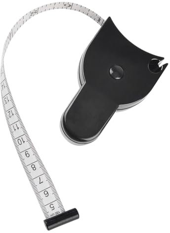 Cinta Métrica de Cuerpo Telescópica Automática, 150cm/60inch Cinta Métrica de Cuerpo Retráctil y Autoajustable, Cinta Métrica de Automedición, Pasador de Bloqueo y Botón de Retracción (Negro)