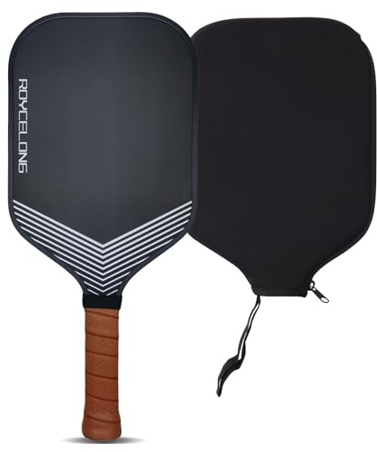 Raquetas de Pickleball T700 de Fibra de Carbono esmerilada con Superficie Texturizada de 16 mm de núcleo para Principiantes y Jugadores avanzados, Bolsa portátil, Compatible con USAPA (marrón)