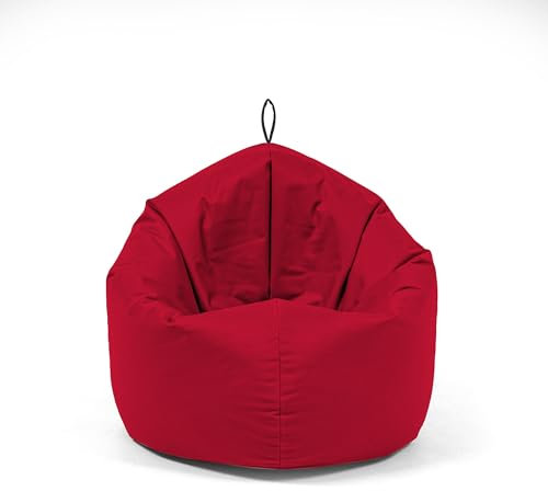 Nadimaideal Sitzsack 2 in1 Funktionen für Kinder, Teenager & Erwachsene | Indoor & Outdoor | Gaming Sitzsack -Komfortabler Beanbag | Füllung EPS Perlen (Rot, L -Durchmesser: 125 cm)