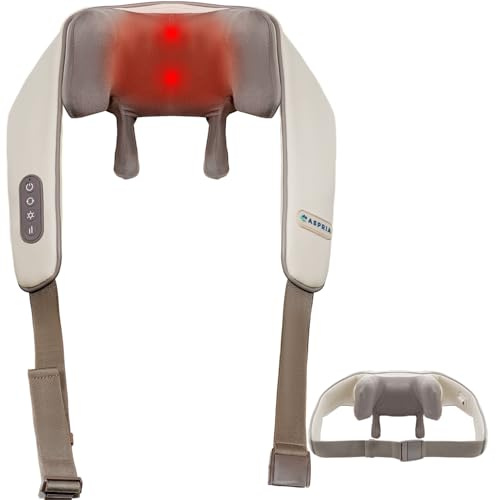 Massaggiatore shiatsu 5D per collo e spalle, massaggio profondo dei tessuti con funzione calore, ricaricabile, portatile, regalo per donne, uomini, amici, familiari