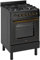 Ferre F6IP40E7-BL-RETRO-W 60cm Freestanding Dual Fuel Cooker With Wok Burner & Turbo Fan - Matte Black