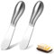 Yeenano Cheese Spreader Knives,2 Pack Stainless Steel Butter Knife Spreader Small Cheese Knifes,Butter Fly Knife Palette Knifes for Easy Spreading,Baking,Charcuterie Boards Kitchen Daily (Silver)