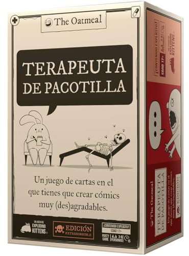 Exploding Kittens | Terapeuta De Pacotilla | Juego de Cartas para Adultos y Grupos de Amigos | A Partir de 17 Años | De 3 a 8 Jugadores | 15 Minutos por Partida | Español