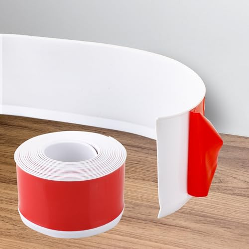 YKUKIZEE 6 m Self-Adhesive Plastic Skirting Board 5 cm Wide, White Wall Baseboard Molding Trim, Vinyl Wall Base Moulding Trim, Flexible Skirting Boards Covers