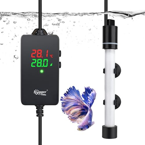 hygger Mini riscaldatore per acquario, piccolo riscaldatore sommergibile per acquario da 300 W