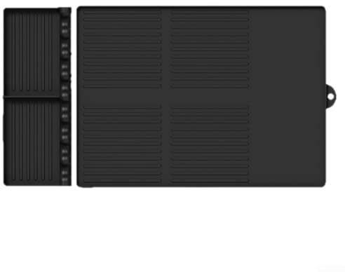 Juego de alfombrillas protectoras para barbacoa de silicona con función de drenaje, diseñado para proteger las superficies de la cocina (negro-A)