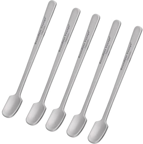 iBasingo Titan kaffe- och espressoskedar set 5-pack minisked ultralätt, rostfri och diskmaskinssäker omrörningsskedar för kaffe, te, kakao (10,5 cm titanfärg Ti1133T)
