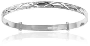 Diamantskuren kyss expanderande/expanderbart BABY armband – 925 sterlingsilver – finns i 3 storlekar – levereras i gratis presentask/presentpåse e sterlingsilver, colore: Large - Baby, cod. BN42807ID-LL-BANG