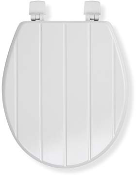 Croydex Windermere Wooden Toilet Seat - No More Movement Grip Pad Hinges, Adjustable Hinges Fit All Standard Toilets, Bottom Fix, Durable Sustainable Wood and Antibacterial Surface (White Wood)