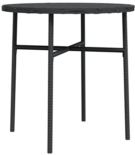 vidaXL Beistelltisch Gartentisch Balkontisch Gartenmöbel Tisch Terrassentisch Teetisch Kaffeetisch Sofatisch Schwarz 45cm Poly Rattan