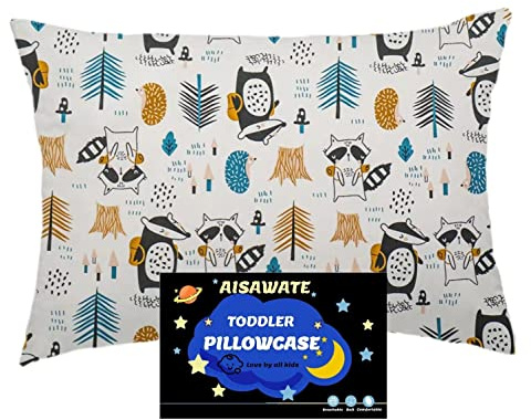 Funda de cojín infantil de 40 x 60 cm, algodón orgánico, funda de almohada para bebé y niño pequeño, con cierre de solapa