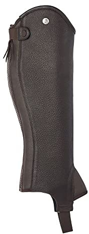 Dover Saddlery Ladies' Stay Tight Leather Half Chaps, Color: Brown, Size: Med-Short