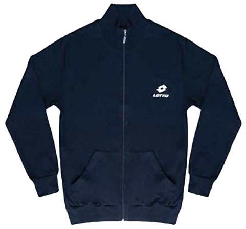 Lotto Giacca Tuta Uomo Full Zip in Felpa LA1106, Polsino e Tasche. Blu XL