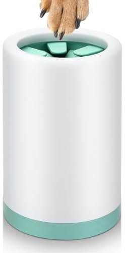 Pfotenreiniger für Hunde, ‎Abnehmbaren Hundepfoten Reiniger, Tragbare Hundepfoten Reiniger, Tragbarer Pfotenpflege Hunde mit Weichen Silikonborsten funktioniert für alle Hundegrößen (Grün)