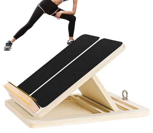 Schrägbrett aus Holz, verstellbares Wadendehner, schräges Brett, tragbarer Wadendehner, Kniebeugenkeil, Neigungs-Balance-Board für Fuß, Bein, Kniesehne, Knöchel, Ferse, Stretching-Training