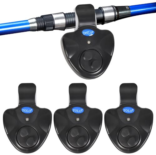 3 Stück Elektronisch Bissanzeiger, Empfindsame Angeln Bissanzeiger Elektronisch Bissanzeiger Angeln Set, Leuchtanzeiger Swinger Vibration auf der mit LED Leuchtanzeiger, Einfach Zu Befestigende