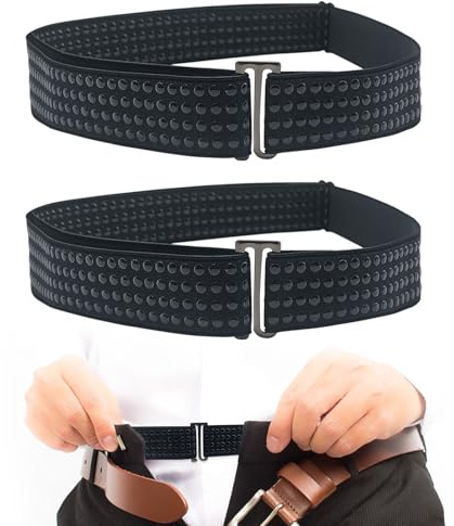 FUIPVGI 2 Pièces Supports de Chemise, Ceintures de Maintien pour Chemise, Ceintures de Chemise Réglables pour Hommes et Femmes, Bretelles de Chemise pour le Travail et un Usage Quotidien (Noir)