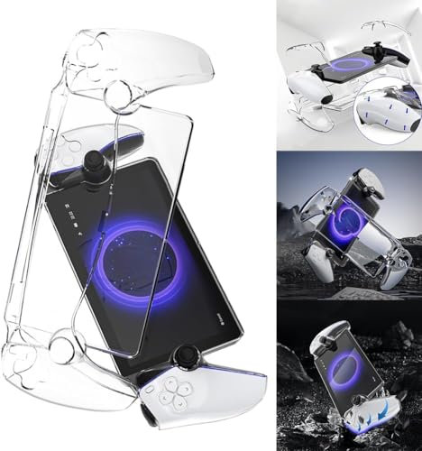 PS5 Portal Handheld Game Console Transparent Full Protective Case, Compatible with PS5/PS Portal/PS5 Portal Tempered Glass Screen Protector