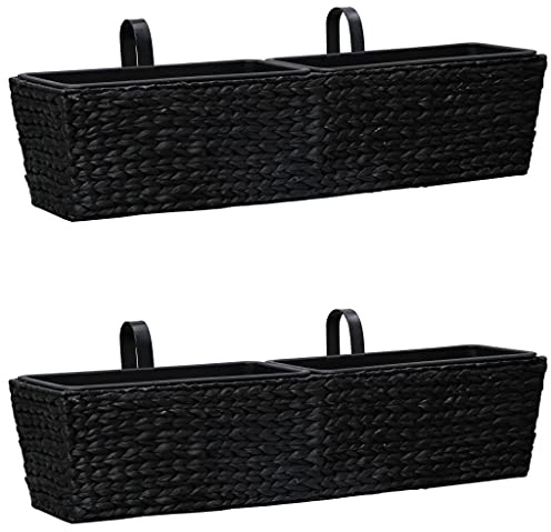 LLEZKBR Prato e Giardino-Giardinaggio-Vasi e fioriere-Fioriere 2 pz giacinto d'acqua nero