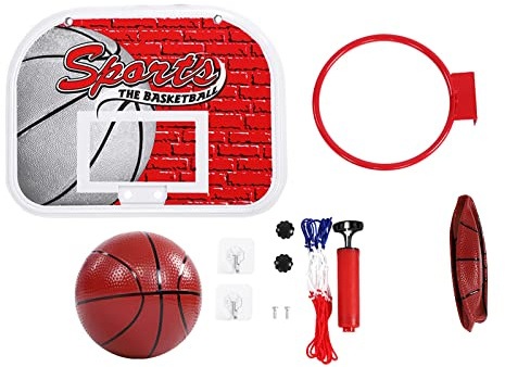 Mavaol Mini de Baloncesto para Interiores para niños, Kit de Aro para Tablero, Juego de Juguetes para niños montado en la Pared para Puerta (Grosse 1 Boule)
