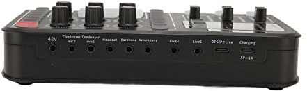 SUNGOOYUE Tarjeta de Sonido en, Reducción de Ruido Plug and Play Cambiador de Voz Tablero Mezclador de Sonido con Sintonización Electrónica de 12 Pasos, para Grabación en de Karaoke