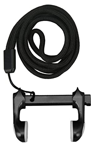 Phefop Tappo Nasale da Sub con Cordino, Regolabile, in Lega di Alluminio, Antiscivolo e Antiruggine, Ideale per Apnea, Snorkeling e Nuoto in Piscina. Adatto a Tutti Gli Adulti. (Black)