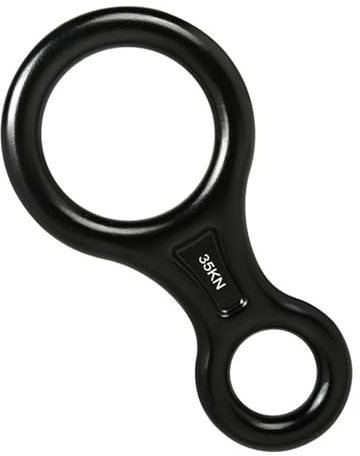 YROHGKPN Multiusos, orientado a la seguridad 35KN Figura 8, dispositivo de descenso de escalada, control de cuerda de trabajo para montañismo, rappel, aventura, dispositivo de rappel de alta