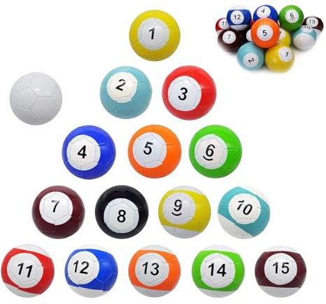 16 Delars Uppblåsbara Biljard, Fotbolls Och Snookerbollar, Bordsspel, Biljardset I Läder, För Bakgården, Rum Och Utomhusunderhållning diameter 22CM