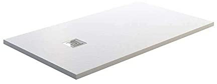 GME - Plato de ducha Ardesia (140 x 80 cm), color blanco