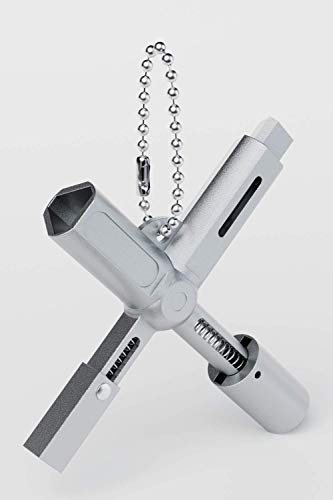 ABSINA Llave universal de 4 perfiles - llave triangular y llave cuadrada de disttibuciónn - Llave universal para armarios sistemas de cierre y contadores