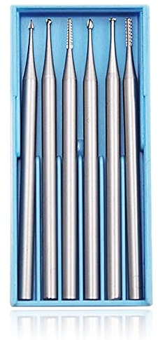 Dtacke Olive Amber Carving Drill Bits Shank Tungsten Steel Engraving Router Bits Carbide Rotary Burrs for Die Grinder Drill DIY Woodworking Jewelry burr 2.35mm Shank (1.4mm Head)