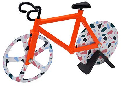 KUENG Pizza cutters Pizza cutter wheel Pizza knife Pizza wheel cutter pizza cutter bike bike pizza cutter bicycle pizza cutter Wheel pizza cutter orange